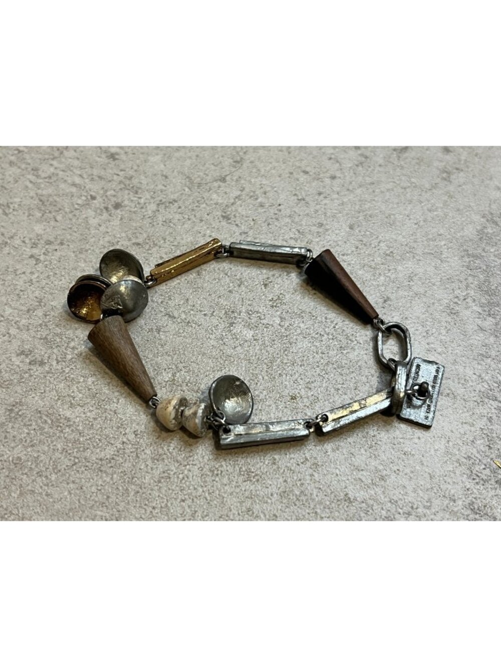 Anne Marie Chagnon Montreal Wood / Metal Modern Bracelet